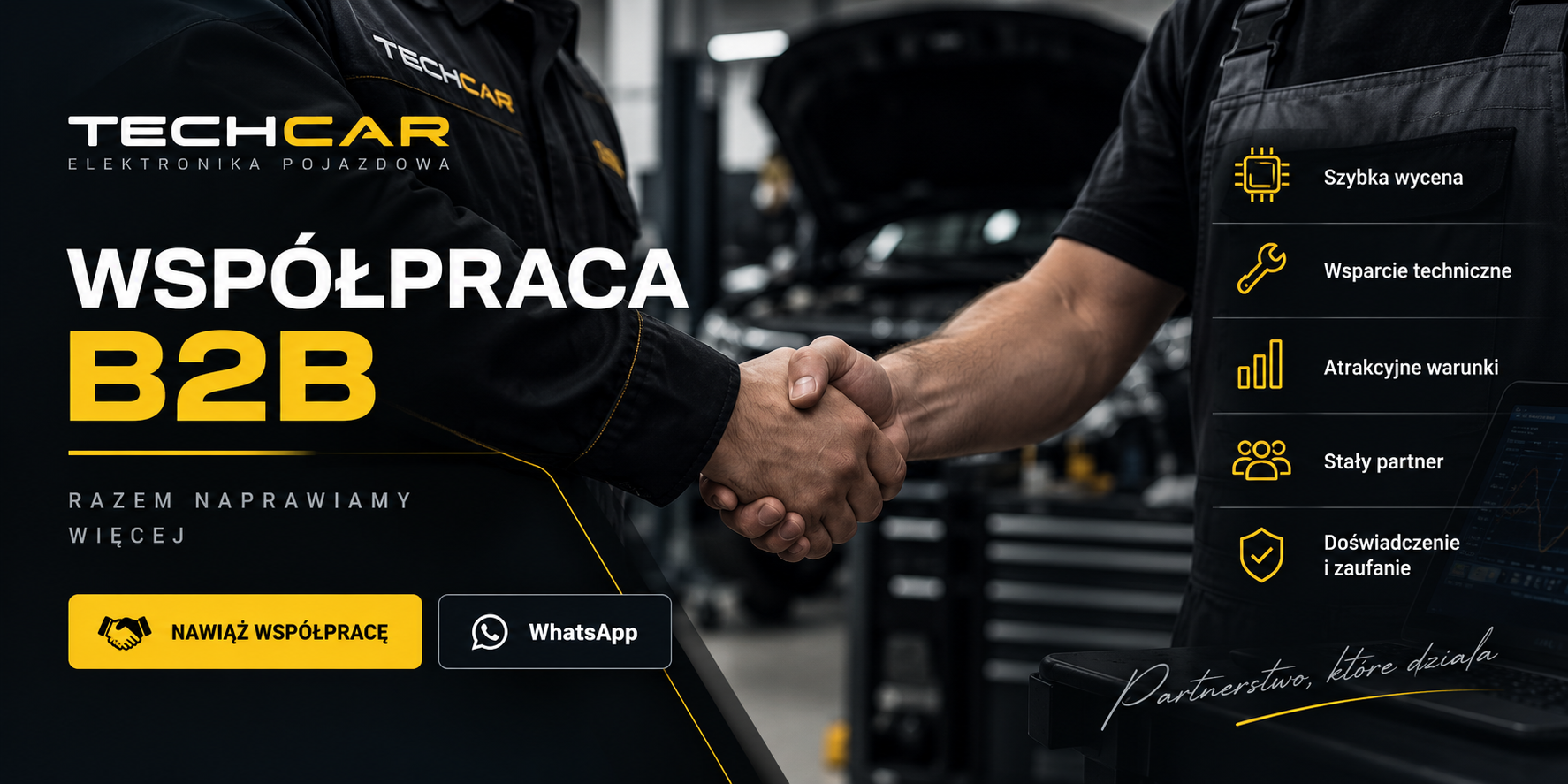 Współpraca B2B TECHCAR z warsztatami